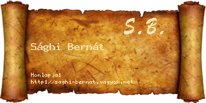 Sághi Bernát névjegykártya